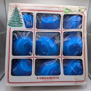 Vintage Blue Satin Silk Christmas Unbreakable Ball Ornaments - Kresge Co. (9)